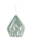 Lámpara colgante de Techo Carlton 1 verde menta 1XE27 | Lámpara vintage de Eglo Lighting | LeonLeds Iluminación
