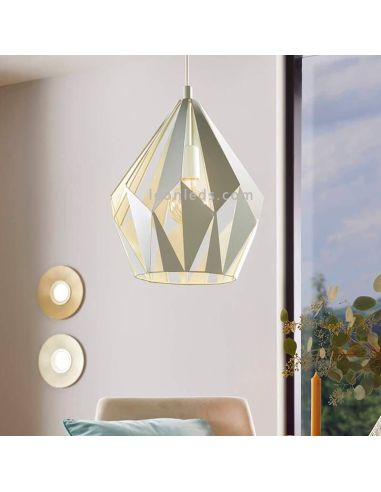 Lámpara colgante de Techo Carlton 1 verde menta 1XE27 | Lámpara brillante de Eglo Lighting | LeonLeds Iluminación