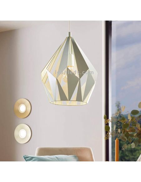 Lámpara colgante de Techo Carlton 1 verde menta 1XE27 | Lámpara brillante de Eglo Lighting | LeonLeds Iluminación