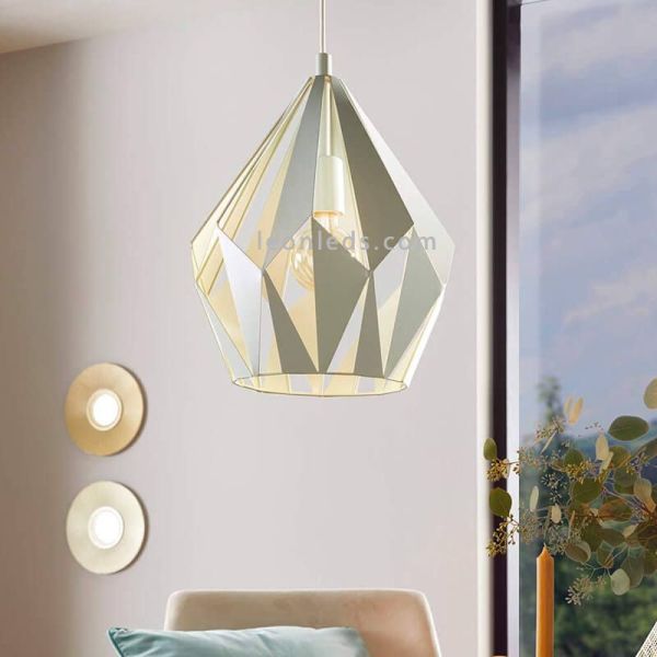 Lámpara colgante de Techo Carlton 1 verde menta 1XE27 | Lámpara brillante de Eglo Lighting | LeonLeds Iluminación