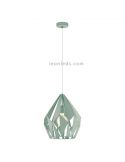 Lámpara colgante de Techo Carlton 1 verde menta 1XE27 | Lámpara vintage de techo de Eglo Lighting | LeonLeds Iluminación
