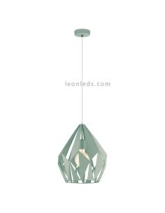 Lámpara colgante de Techo Carlton 1 verde menta 1XE27 | Lámpara vintage de techo de Eglo Lighting | LeonLeds Iluminación
