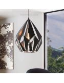 Lámpara de Techo Carlton 1 negra y plata 1XE27 | Lámpara regulable de Eglo Lighting | LeonLeds Iluminación