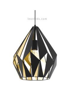 Lámpara de Techo Carlton 1 negra y oro 1XE27 | Lámpara vintage de techo de Eglo Lighting | LeonLeds 2