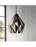 Lámpara de Techo Carlton 1 negra y oro 1XE27 | Lámpara regulable de Eglo Lighting | LeonLeds Iluminación
