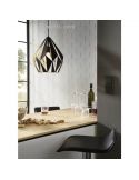 Lámpara de Techo Carlton 1 negra y oro 1XE27 | Lámpara dorada de Eglo Lighting | LeonLeds Iluminación