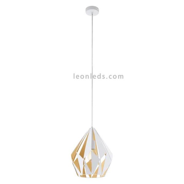 Luminária de teto Carlton 1 branco e dourado 1XE27 | Luminária de teto vintage da Eglo Lighting | Leon Iluminação LED