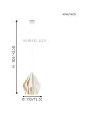 Lámpara de Techo Carlton 1 blanca y oro 1XE27 | Lámpara oro blanca de Eglo Lighting | LeonLeds Iluminación