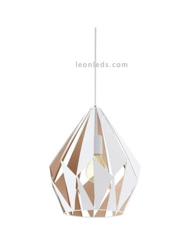 Lámpara de Techo Carlton 1 blanca y oro 1XE27 | Lámpara regulable de Eglo Lighting | LeonLeds Iluminación