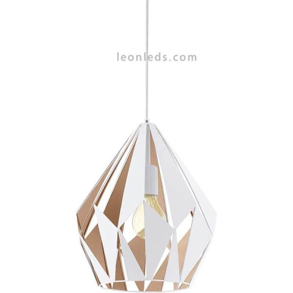 Lámpara de Techo Carlton 1 blanca y oro 1XE27 | Lámpara regulable de Eglo Lighting | LeonLeds Iluminación
