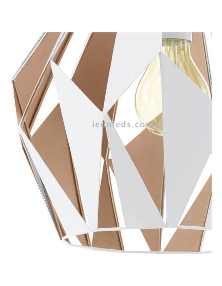 Plafonnier Carlton 1 blanc et or 1XE27 | Lampe lumineuse d'Eglo Lighting | Éclairage LeonLeds