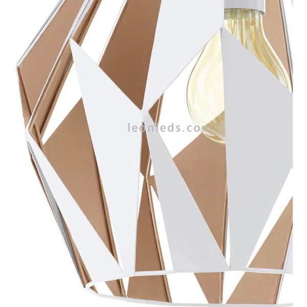 Plafonnier Carlton 1 blanc et or 1XE27 | Lampe lumineuse d'Eglo Lighting | Éclairage LeonLeds