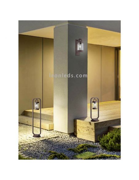 Sobremuro de Exterior óxido IP44 Sambesi 1XE27 | farol de Trio Lighting óxido granate | LeonLeds Iluminación
