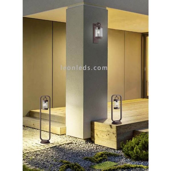 Pós ferrugem exterior IP44 Sambesi 1XE27 | lanterna por Trio Lighting óxido marrom | Leon Iluminação LED