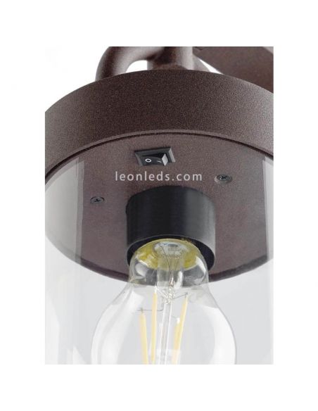 Sobremuro de Exterior óxido IP44 Sambesi 1XE27 | con sensor de luz duirna| LeonLeds Iluminación