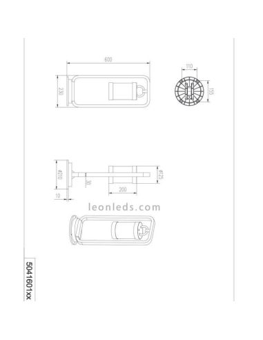 Sobremuro de Exterior óxido IP44 Sambesi | farol de Trio Lighting granate metálico pequeño | LeonLeds Iluminación