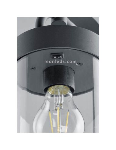 Poste exterior antracite com sensor Sambesi 1XE27 | com sensor de luz natural | Leon Iluminação LED