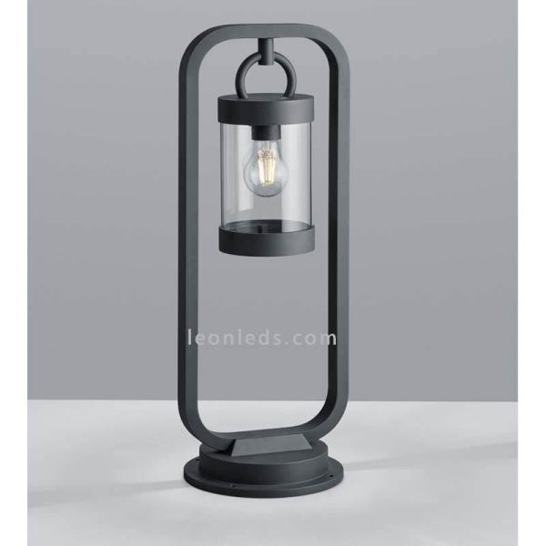 Poste Sobremuro de Exterior antracita con sensor Sambesi 1XE27 | granate oxidado metálico | LeonLeds Iluminación