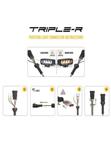 Cabelado Barra LED largo alcance Triple R 850 Gen 2 66W 32Cm con luz de posición Lazer | LeonLeds