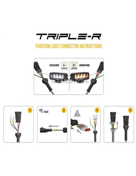Cabelado Barra LED largo alcance Triple R 850 Gen 2 66W 32Cm con luz de posición Lazer | LeonLeds