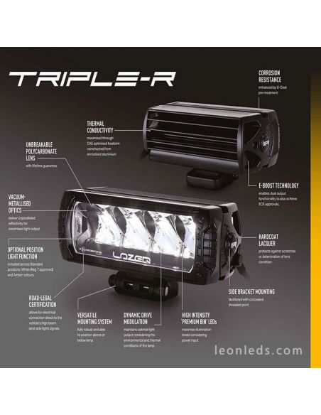 Barra LED Triple R 1000 Elite Gen 2 104W 41Cm 00R8-G2-EL-B Lazer 5060404993952 | LeonLeds