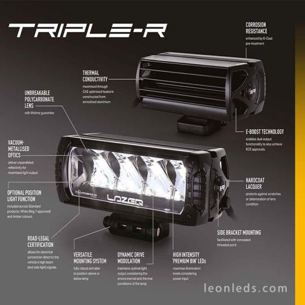 Barra LED Triple R 1000 Elite Gen 2 104W 41Cm 00R8-G2-EL-B Lazer 5060404993952 | LeonLeds