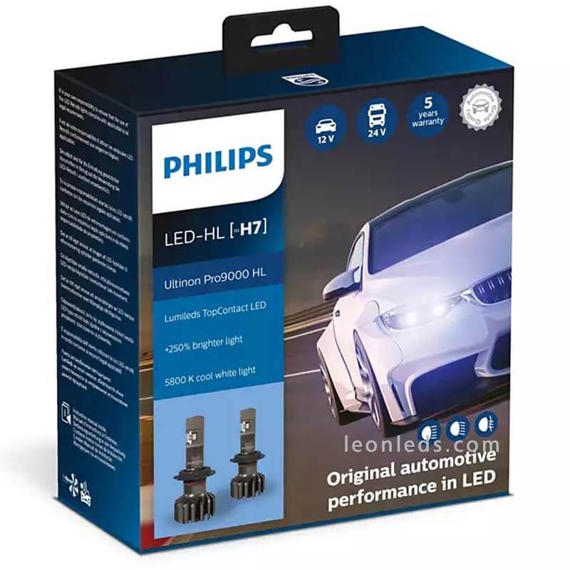 Bombillas h7 LED Philips Ultinon Pro9000 Original 11972U90CWX2