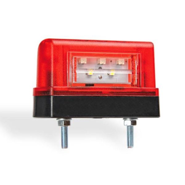 Eclairage de plaque d'immatriculation à LED Noir Rouge 2 LED Eclairage de plaque d'immatriculation homologué 12v 24v Fristom FT0