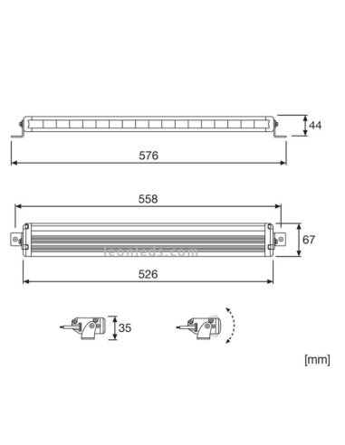 Dimensões LED Bar 4x4 Aprovado LEDriving LightBar VX500-SP 63W 52.6Cm Osram LEDDL116 4062172141918 | leonleds