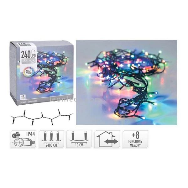 Guirnalda de Navidad multicolor 240 LED 27 metros | LeónLeds Iluminación