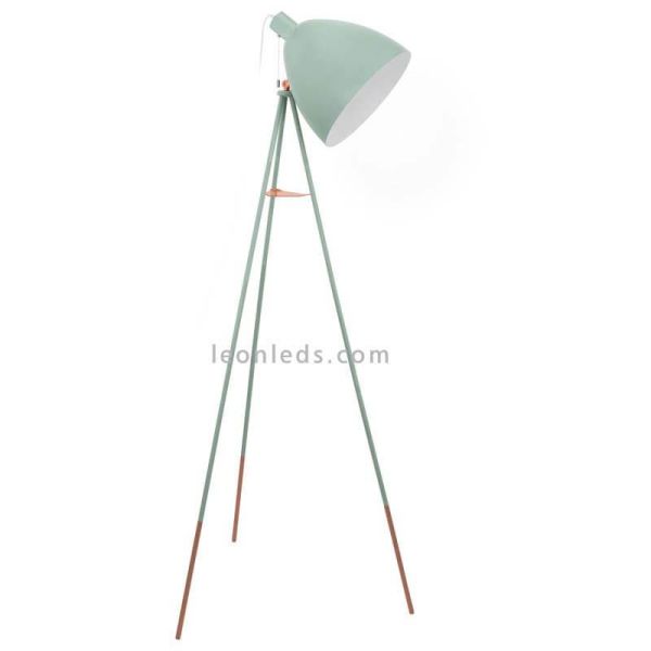 Lámpara de pie de salón verde pastel Dundee 1xE27 de Eglo| lámpara para bebés | LeonLeds Iluminación