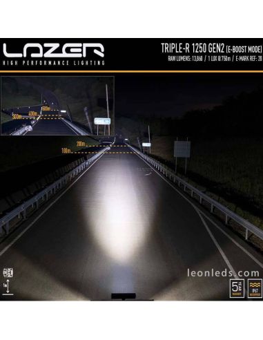 Barra de LED Triple R 1250 Gen 2 Standar 125W 59Cm Con Luz de Posición y Eboost 00R12-G2-B 5060404993921 Lazer | LeonLeds