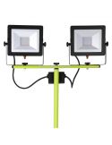 Tripé com 2 projectores LED 20W com cabo e interruptor independente 5000K EFLDTT20B50 Luceco | leonleds