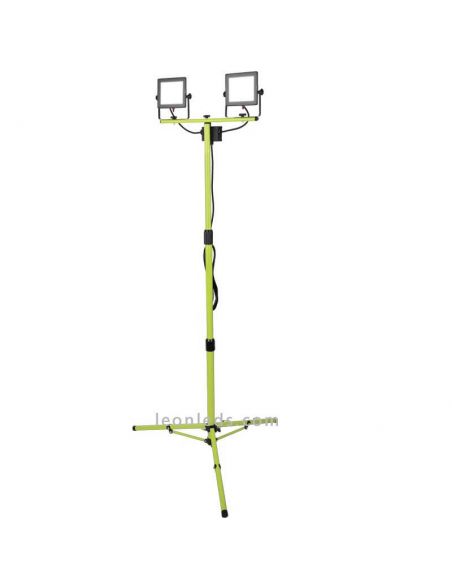 Trípode con dos focos LED de 50W con interruptor independiente 5000K EFLDTT50B50 Luceco | LeonLeds
