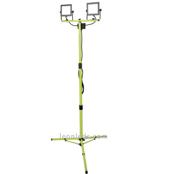 Trípode con dos focos LED de 50W con interruptor independiente 5000K EFLDTT50B50 Luceco | LeonLeds
