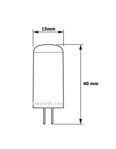 Medidas Bombilla LED G4 Regulable 2.1W - 20W CorePro LEDcápsulaLV Philips - 8718699767532 | LeonLeds.com