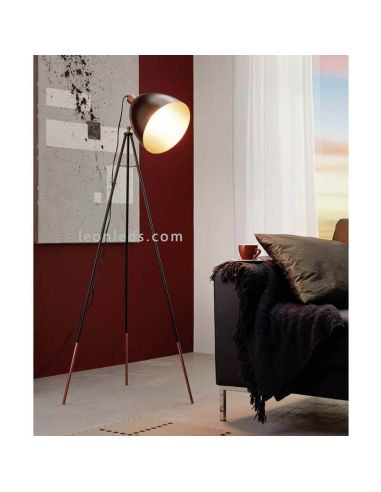 Lámpara de pie LED moderna Chester 1xE27 de Fabrilamp| lámpara de pie retro industrial roja granate| LeonLeds Iluminación