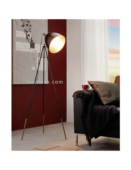 Fabrilamp Chester 1xE27 moderna luminária de chão LED | luminária de chão retrô industrial vermelho marrom | Leon Iluminação LED