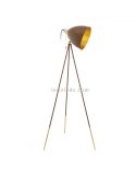 Fabrilamp Chester 1xE27 moderna luminária de chão LED | luminária de chão retro industrial dourada | Leon Iluminação LED