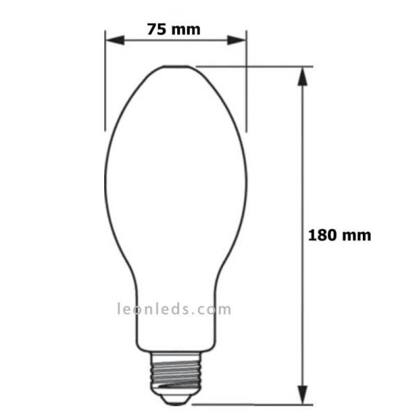 Medidas Bombilla LED E27 18W - 80W TForce Core LED Philips 75031200 |LeonLeds.com