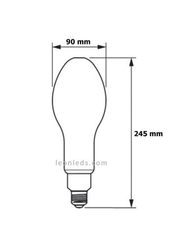 Medidas Bombilla E27 LED 26W - 125W TForce Core LED HPL Philips 75035000| León Leds