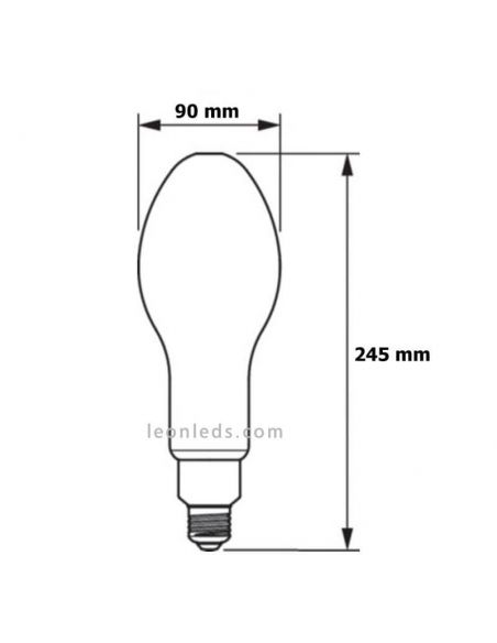 Medidas Bombilla E27 LED 26W - 125W TForce Core LED HPL Philips 75035000| León Leds