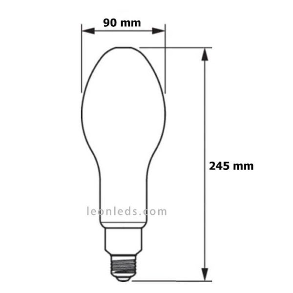 Medidas Bombilla E27 LED 26W - 125W TForce Core LED HPL Philips 75035000| León Leds