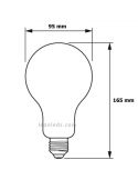 Medidas Bombilla E27 LED 23W Equivalente 200W LED classic Philips 2700k