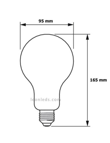 Medidas Bombilla E27 LED 23W Equivalente 200W LED classic Philips 2700k
