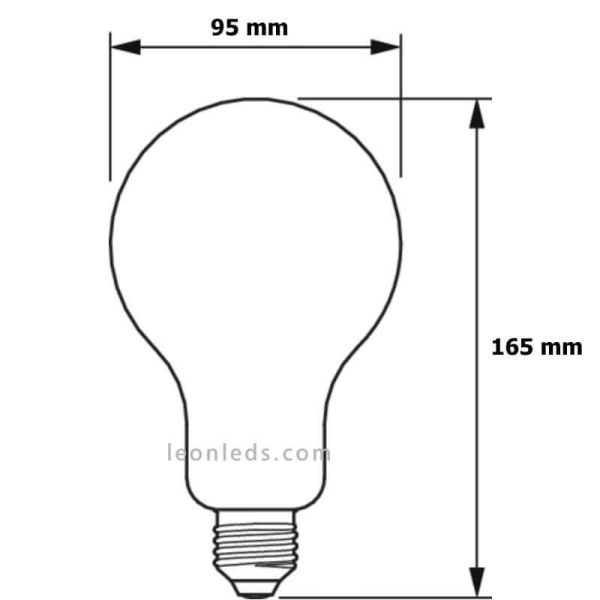 Medidas Bombilla E27 LED 23W Equivalente 200W LED classic Philips 2700k