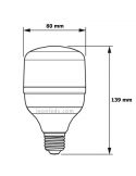 Medidas Bombilla LED E27 20W - 40W TrueForce Core HB Philips 78103300 | LeonLeds.com
