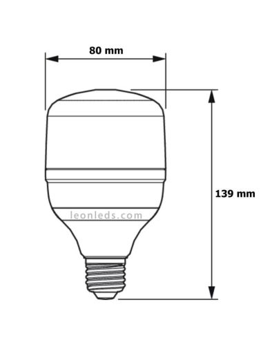 Medidas Bombilla LED E27 20W - 40W TrueForce Core HB Philips 78103300 | LeonLeds.com