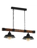 Lámpara de Techo LED colgante Oldbury 2XE27 | Lámpara vintage de techo de Eglo Iluminación | LeonLeds Iluminación