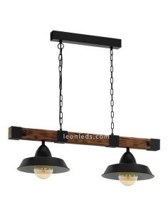 Lámpara de Techo LED colgante Oldbury 2XE27 | Lámpara vintage de techo de Eglo Iluminación | LeonLeds Iluminación